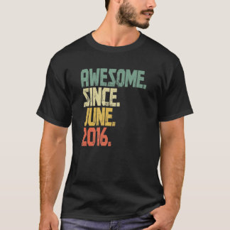 Vintage 5 Year Old Boys Girls Awesome Since June 2 T-Shirt