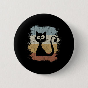 Vintage 60s Colors Retro Comic Cat Cute Kitty Gift Button