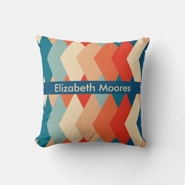 Vintage 60s Pattern Throw Pillow (Front)