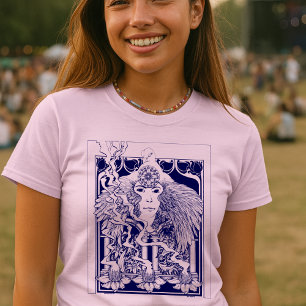 Vintage 60's Psychedelic Art Nouveau Floral T-Shirt