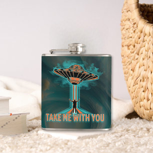 Vintage 60's Style Flying Saucer Flask
