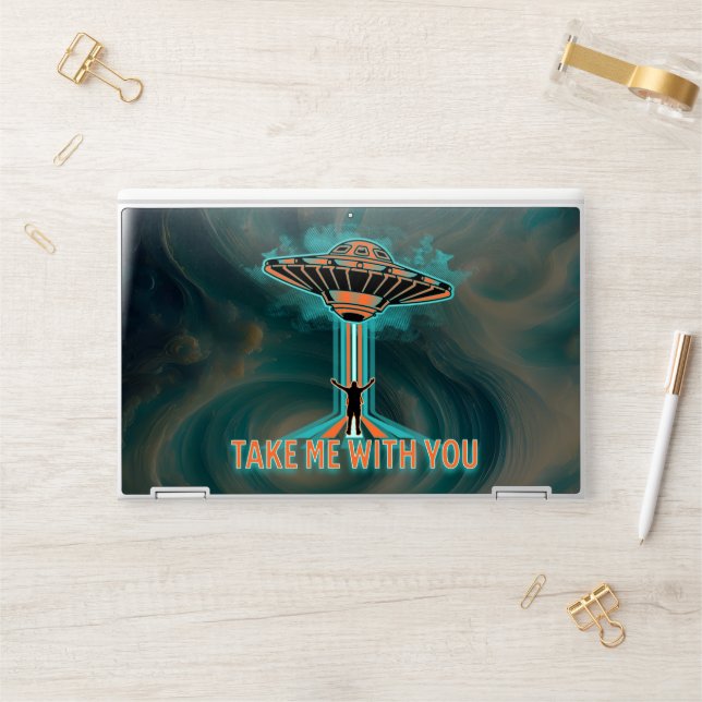 Vintage 60's Style Flying Saucer  HP Laptop Skin (Desk)