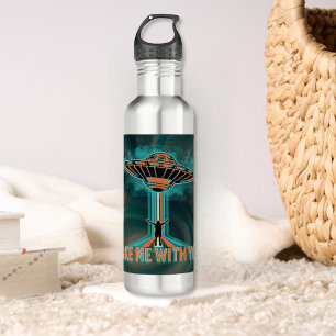 Vintage 60's Style Flying Saucer Stainless Steel Water Bottle