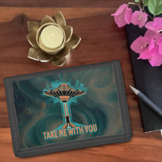 Vintage 60's Style Flying Saucer Tri-fold Wallet