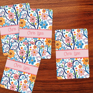 Vintage 60s Vibe Mod Abstract Floral Theme Poker Cards