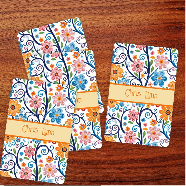 Vintage 60s Vibe Mod Abstract Floral Theme  Poker Cards (Creator Uploaded)