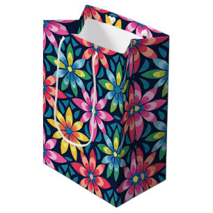 Vintage 60s Vibe Mod Daisies All-over Print Medium Gift Bag