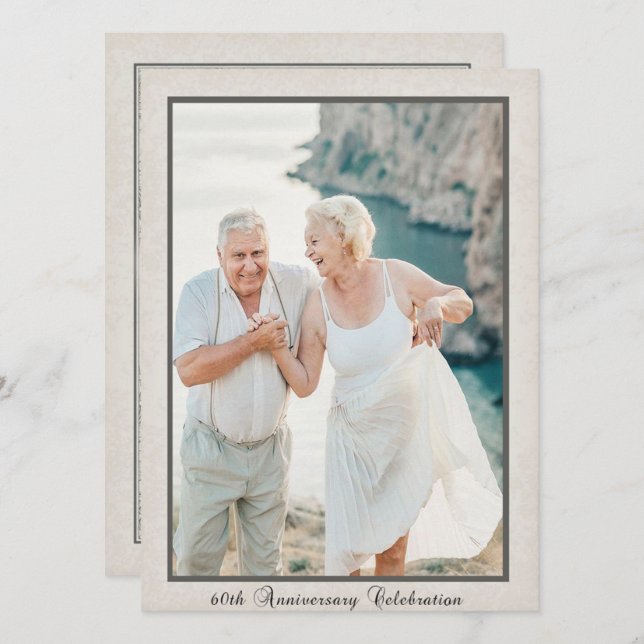 Vintage 60th Anniversary Celebration Invitation (Front/Back)