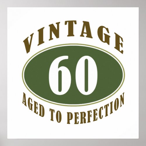 Vintage 60th Birthday Gifts For Men Poster