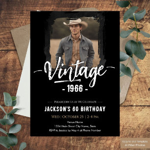 Vintage 60th Birthday Invitation