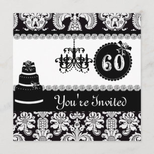 VINTAGE 60TH BIRTHDAY INVITATION CHIC AND BLING