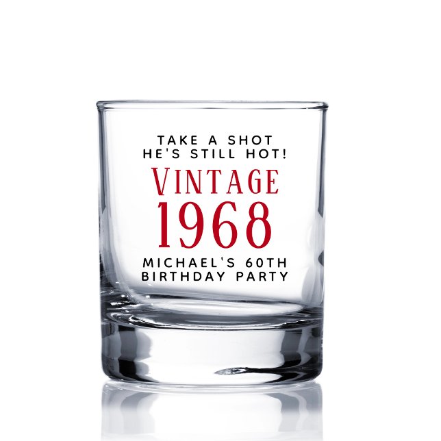 Vintage 60th Birthday Party Whiskey Glass (Creator Uploaded)
