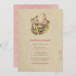 Vintage 60th Birthday Women Simple Valentine's Day Invitation
