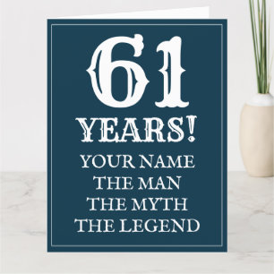 Vintage 61st Birthday card for father or granddad