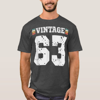 Vintage 63 Year Old Happy 63rd Birthday Fun Sports T-Shirt