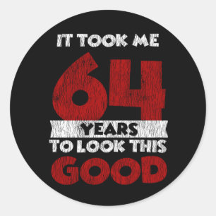 Vintage 64 Years Old Funny 64th Birthday Gift Classic Round Sticker