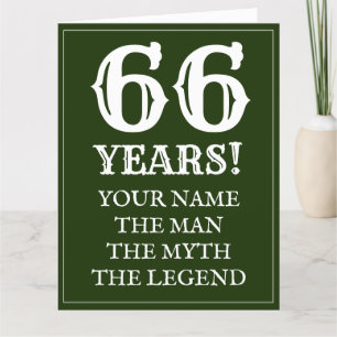 Vintage 66th Birthday card for father or grandpa