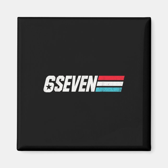 Vintage 67 Meme Retro 6 Seven  Magnet (Front)
