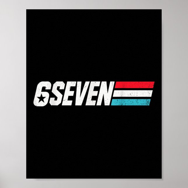Vintage 67 Meme Retro 6 Seven  Poster (Front)