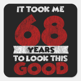 Vintage 68 Years Old Funny 68th Birthday Gift Square Sticker