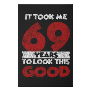 Vintage 69 Years Old Funny 69th Birthday Gift Faux Canvas Print