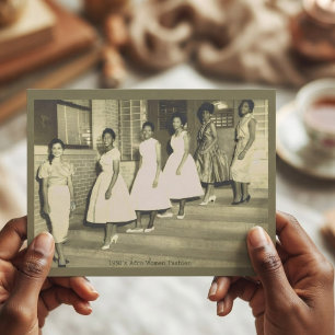 Vintage 6 Black Beauties Back 1950's Fashion  Postcard