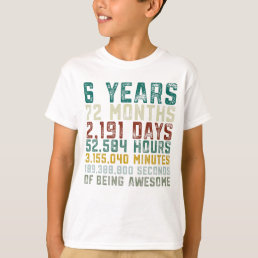 Vintage 6 Years Old 6th Birthday Boy Anniversary T-Shirt