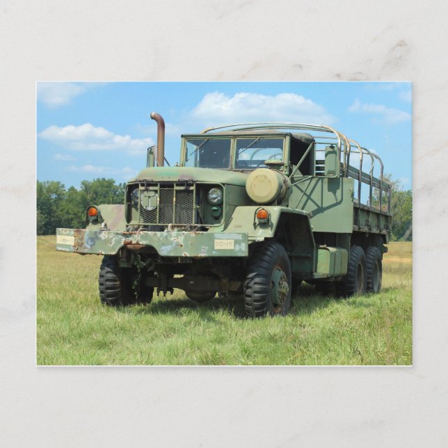 Vintage 6X6 Military Surplus Truck Postcard (Front)