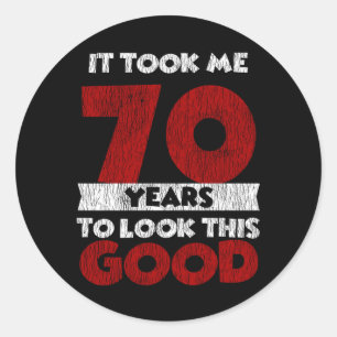 Vintage 70 Years Old Funny 70th Birthday Gift Classic Round Sticker