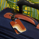 Vintage 70s Burnt Orange Groovy Hippie Custom Luggage Tag<br><div class="desc">This groovy retro monogram luggage tag features wavy lines in tan,  brown,  and orange,  reminiscent of the 70s and hippie lifestyle. A bold vintage gift with funky white script next to the abstract curvy lines. Groove along with this fun earth tone design.</div>
