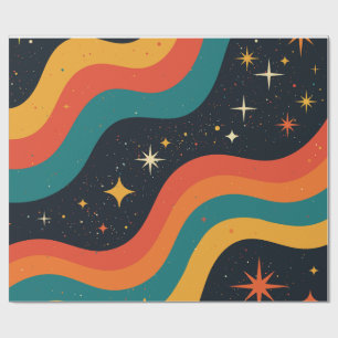 Vintage 70s Cosmic Dream Groovy Wavy Retro Wrapping Paper