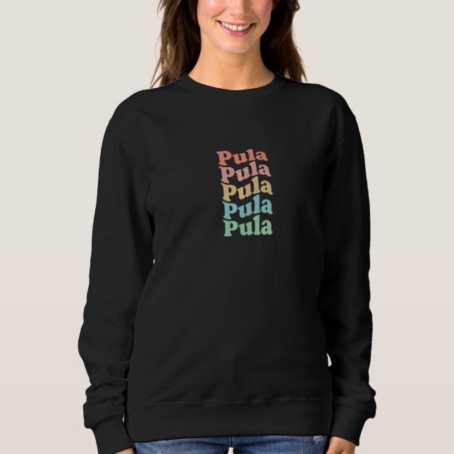 Vintage 70's Croatia Hippie City  Retro Pula Sweatshirt (Front)
