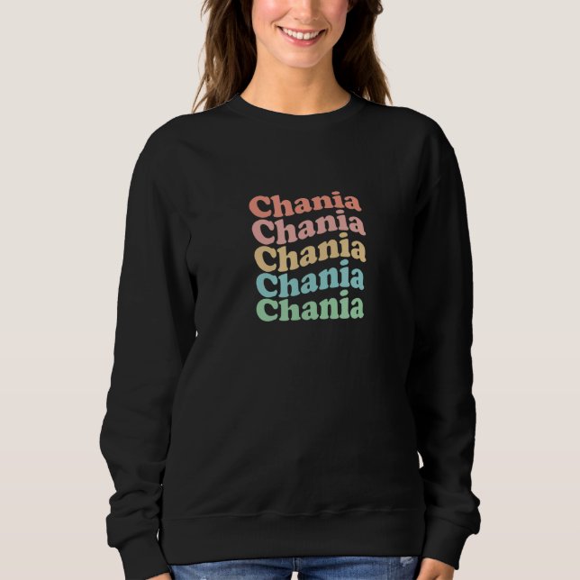 Vintage 70's Greece Hippie City - Retro Chania Sweatshirt (Front)