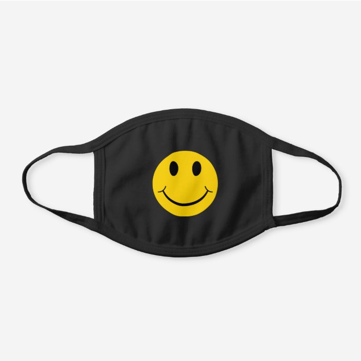 Vintage 70 S Happy Face Smile Have A Nice Day Black Cotton Face Mask Zazzle Com