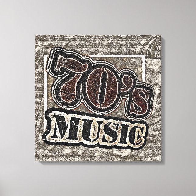 Vintage 70's Music - Wrapped Canvas Print (Front)