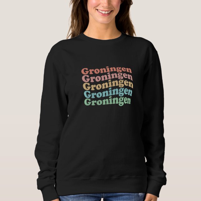 Vintage 70's Netherlands Hippie City - Retro Groni Sweatshirt (Front)