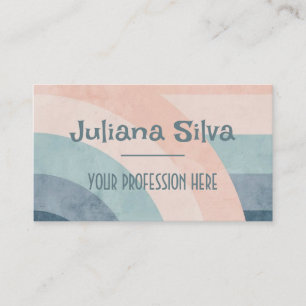 Vintage 70s Rainbow Business Card