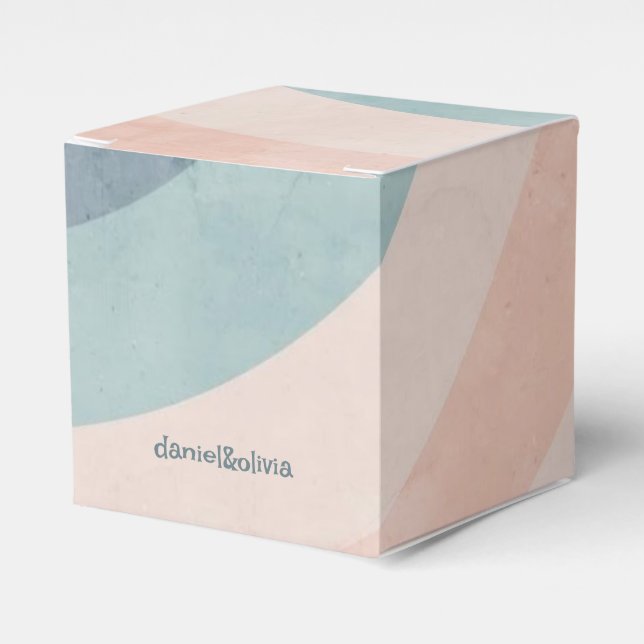 Vintage 70s Rainbow Wedding Favor Boxes (Front Side)