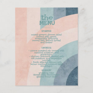 Vintage 70s Rainbow Wedding Menu