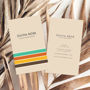 Vintage 70s Retro Stripes Business Card