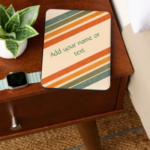 Vintage 70s Retro Stripes Custom Name Kindle Cover