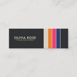 Vintage 70s Retro Stripes Mini Business Card