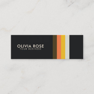 Vintage 70s Retro Stripes Mini Business Card