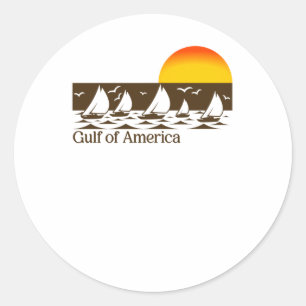 Vintage 70s Style Gulf Of America 1 Classic Round Sticker