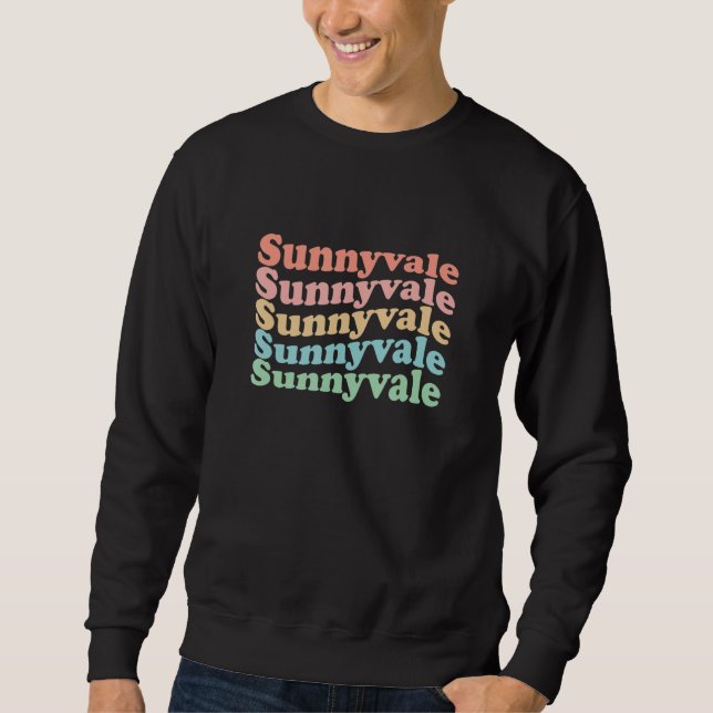 Vintage 70's USA Hippie City - Retro Sunnyvale Sweatshirt (Front)