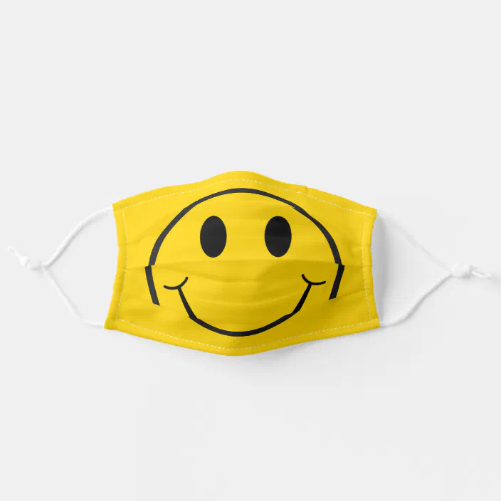 Vintage 70 S Yellow Happy Face Have A Nice Day Adult Cloth Face Mask Zazzle Com