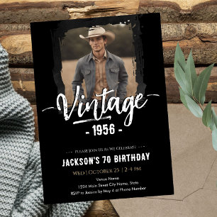 Vintage 70th Birthday  Invitation
