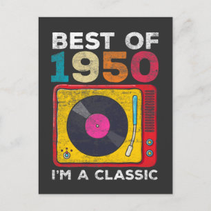 Vintage 70th Birthday Vinyls 1950 Born 70 Year old Postcard