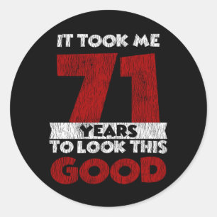 Vintage 71 Years Old Funny 71st Birthday Gift Classic Round Sticker