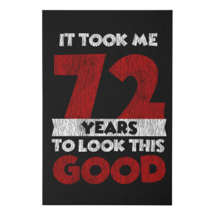 Vintage 72 Years Old Funny 72nd Birthday Gift Faux Canvas Print